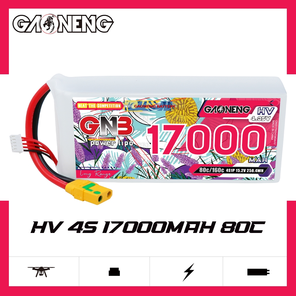 GAONENG GNB 4S 15.2V HV 17000mAh 80C RC LiPo Battery XT90S