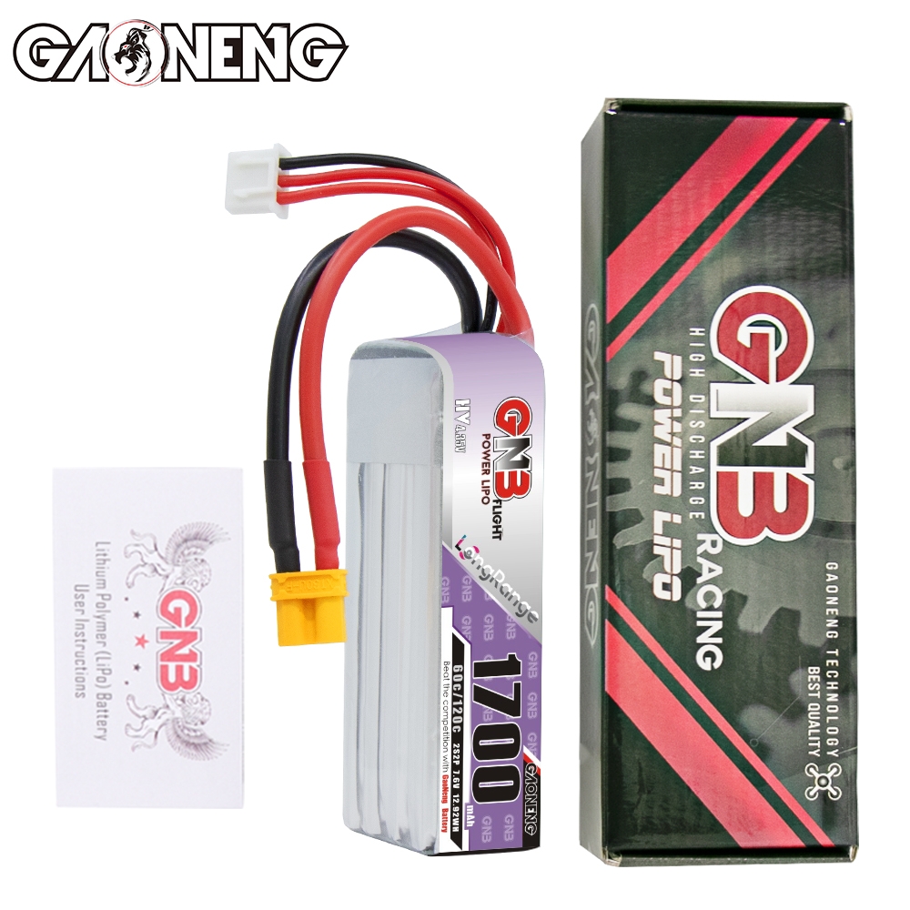 GAONENG GNB LiHV 2S2P 7.6V 1700mAh 60C XT30 LiPo Battery Long Range
