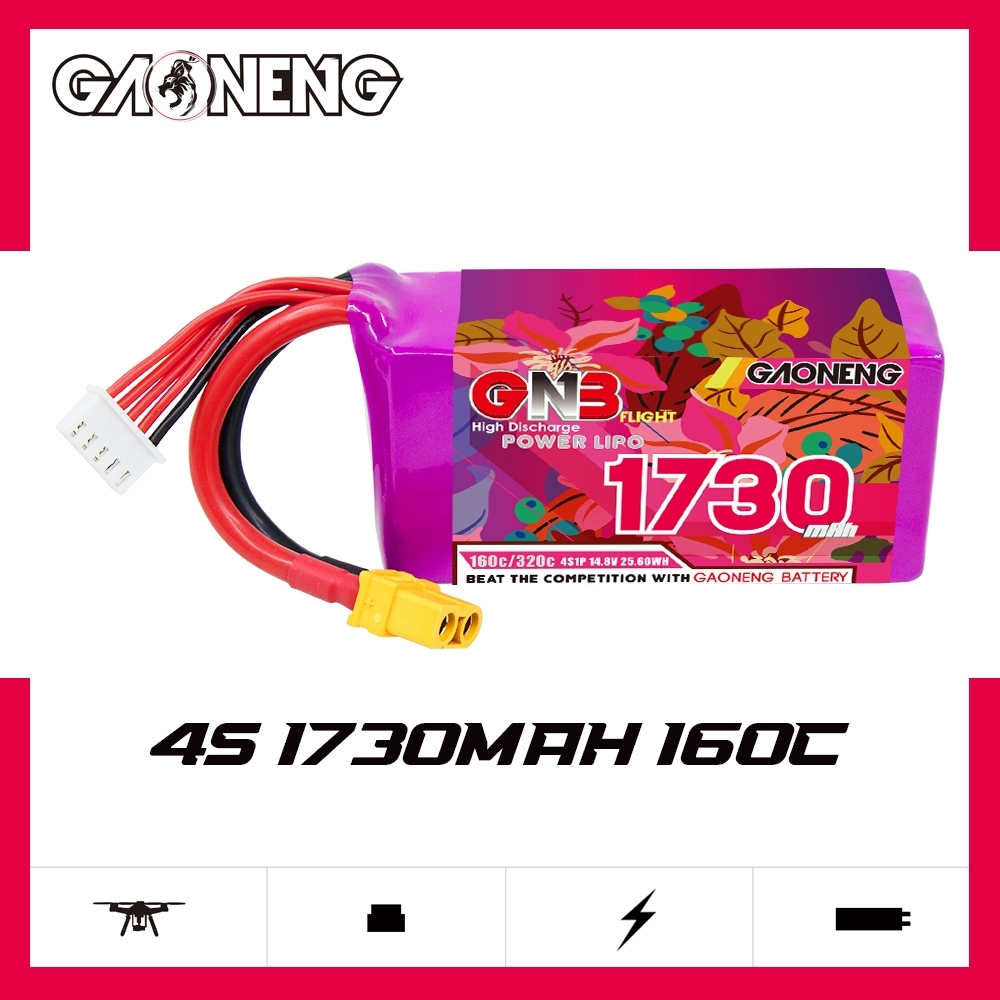 GAONENG GNB 4S 14.8V 1730mAh 160C XT60 LiPo Battery