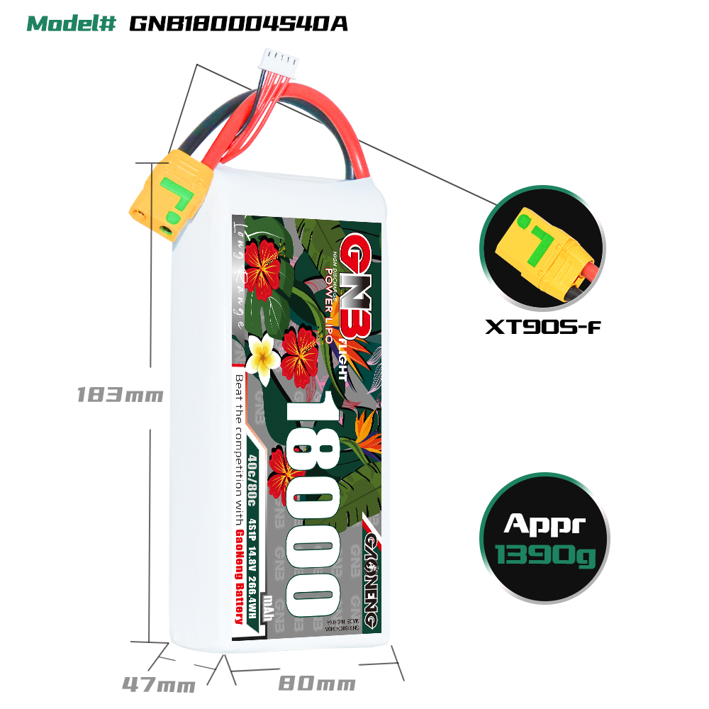 GAONENG GNB 4S1P 14.8V 18000mAh 40C RC LiPo Battery XT90S Anti-Spark