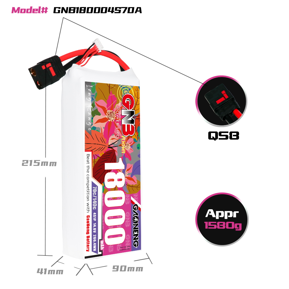 GAONENG GNB 4S1P 14.8V 18000mAh 70C RC LiPo Battery QS8