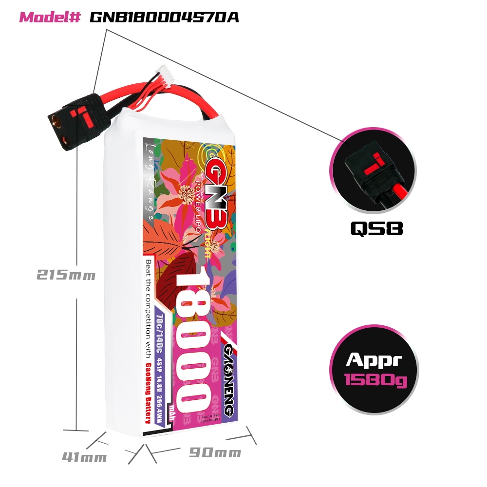 GAONENG GNB 4S1P 14.8V 18000mAh 70C RC LiPo Battery QS8