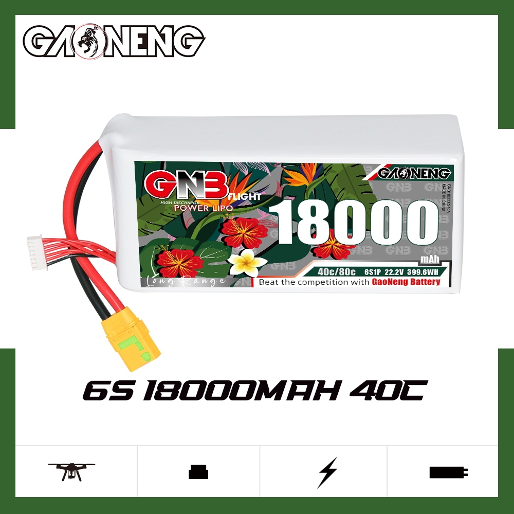GAONENG GNB 6S1P 22.2V 18000mAh 40C RC LiPo Battery XT90S Anti-Spark