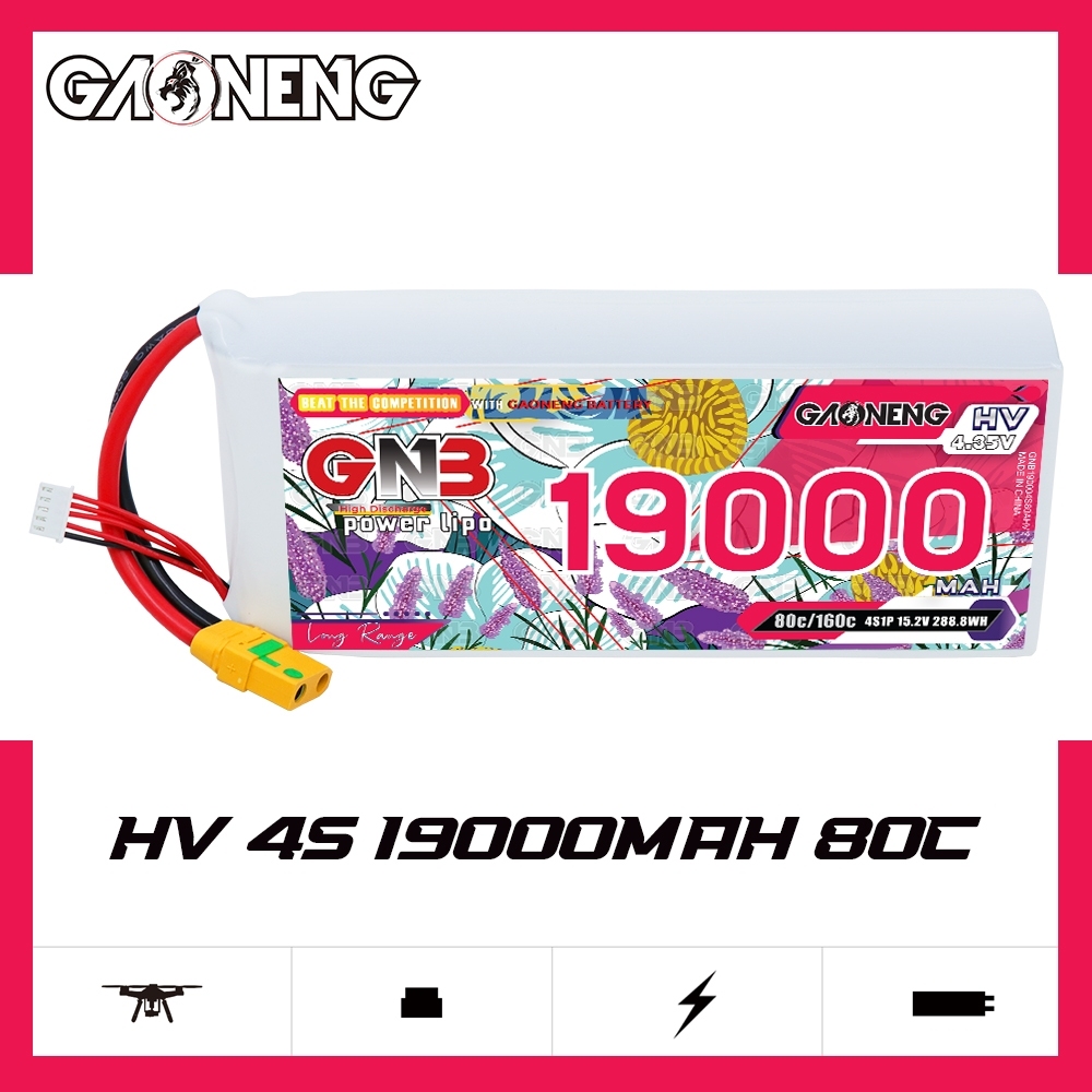 GAONENG GNB 4S 15.2V HV 19000mAh 80C RC LiPo Battery XT90S