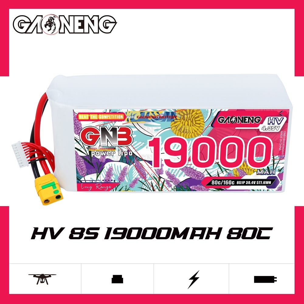 GAONENG GNB 8S1P 30.4V HV 19000mAh 80C LiPo Battery XT90S