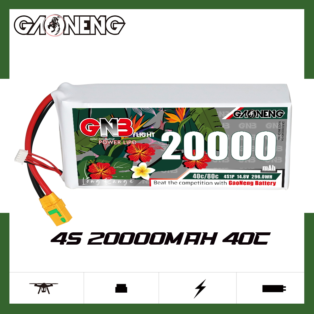 GAONENG GNB 4S1P 14.8V 20000mAh 40C RC LiPo Battery XT90S Anti-Spark