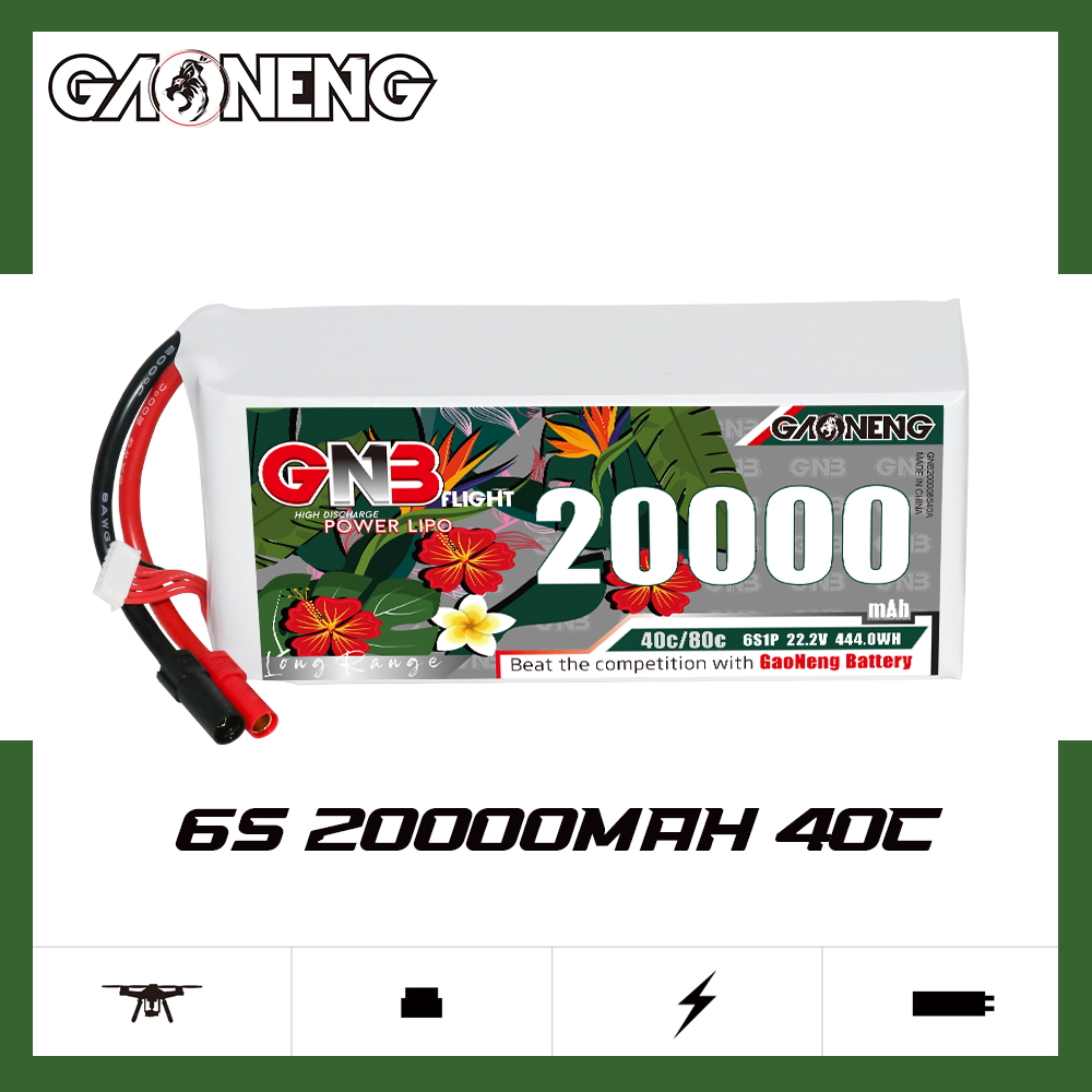 GAONENG GNB 6S1P 22.2V 20000mAh 40C RC LiPo Battery XT150