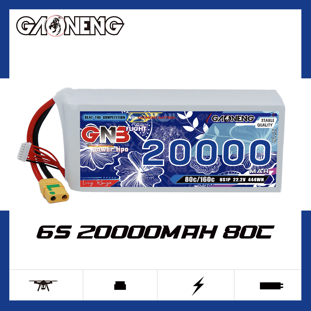 GAONENG GNB 6S1P 22.2V 20000mAh 80C RC LiPo Battery XT90S