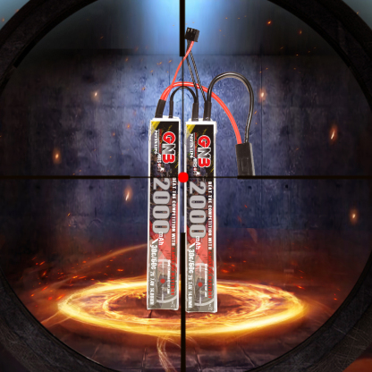 2PCS - GAONENG GNB 2S 7.4V 2000mAh 30C Mini Tamiya 2 Cells LiPo Battery for AirSoft