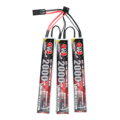 2PCS - GAONENG GNB 3S 11.1V 2000mAh 30C Mini Tamiya 3 Cells LiPo Battery for AirSoft