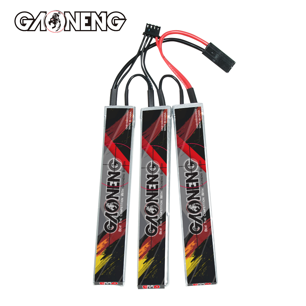 2PCS - GAONENG GNB 3S 11.1V 2000mAh 30C Mini Tamiya 3 Cells LiPo Battery for AirSoft