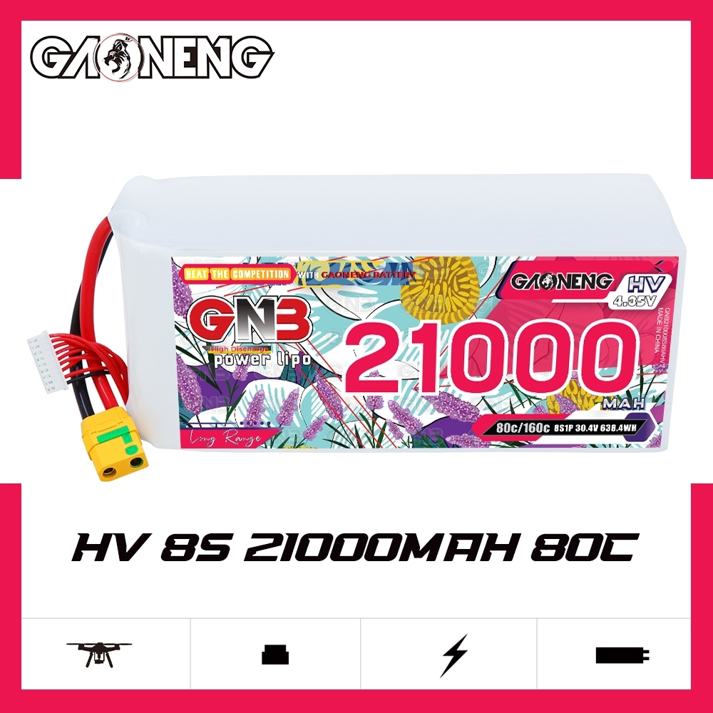 GAONENG GNB 8S1P 30.4V HV 21000mAh 80C LiPo Battery XT90S