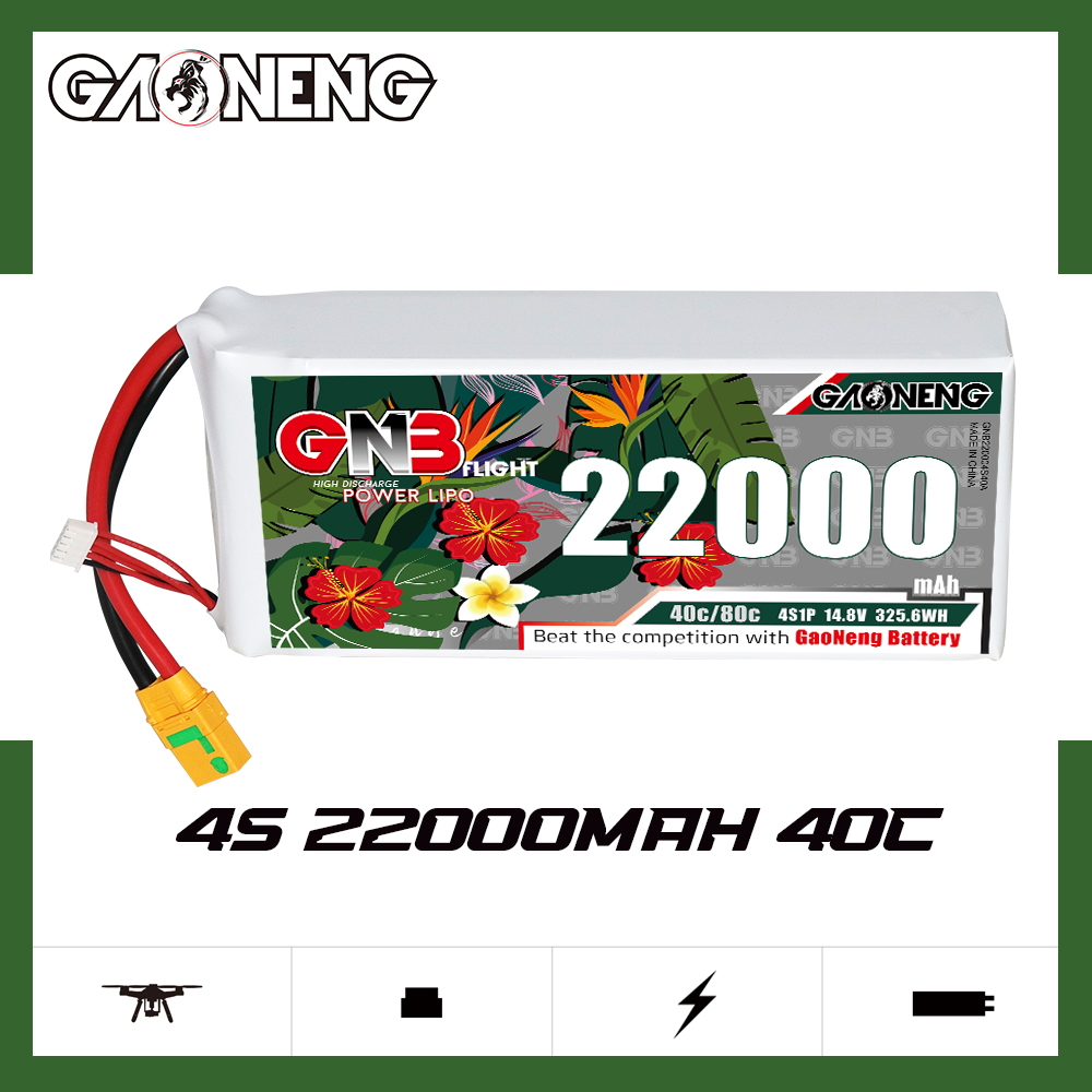 GAONENG GNB 4S1P 14.8V 22000mAh 40C RC LiPo Battery XT90S Anti-Spark