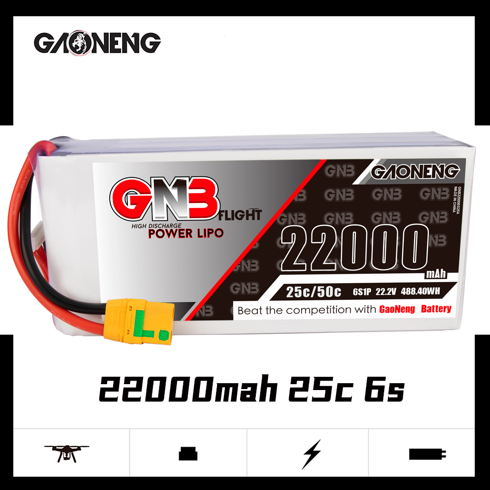 GAONENG GNB 6S1P 22.2V 22000mAh 25C RC LiPo Battery XT90