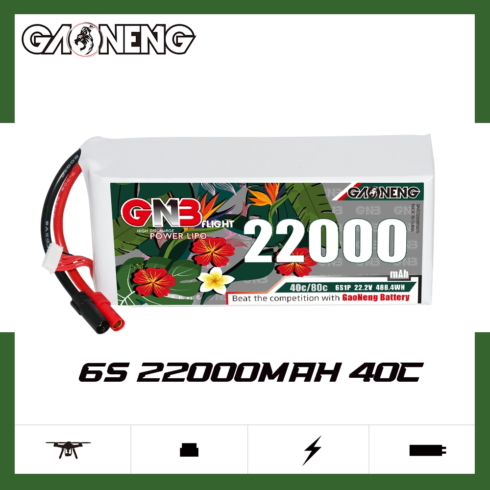 GAONENG GNB 6S1P 22.2V 22000mAh 40C RC LiPo Battery XT150