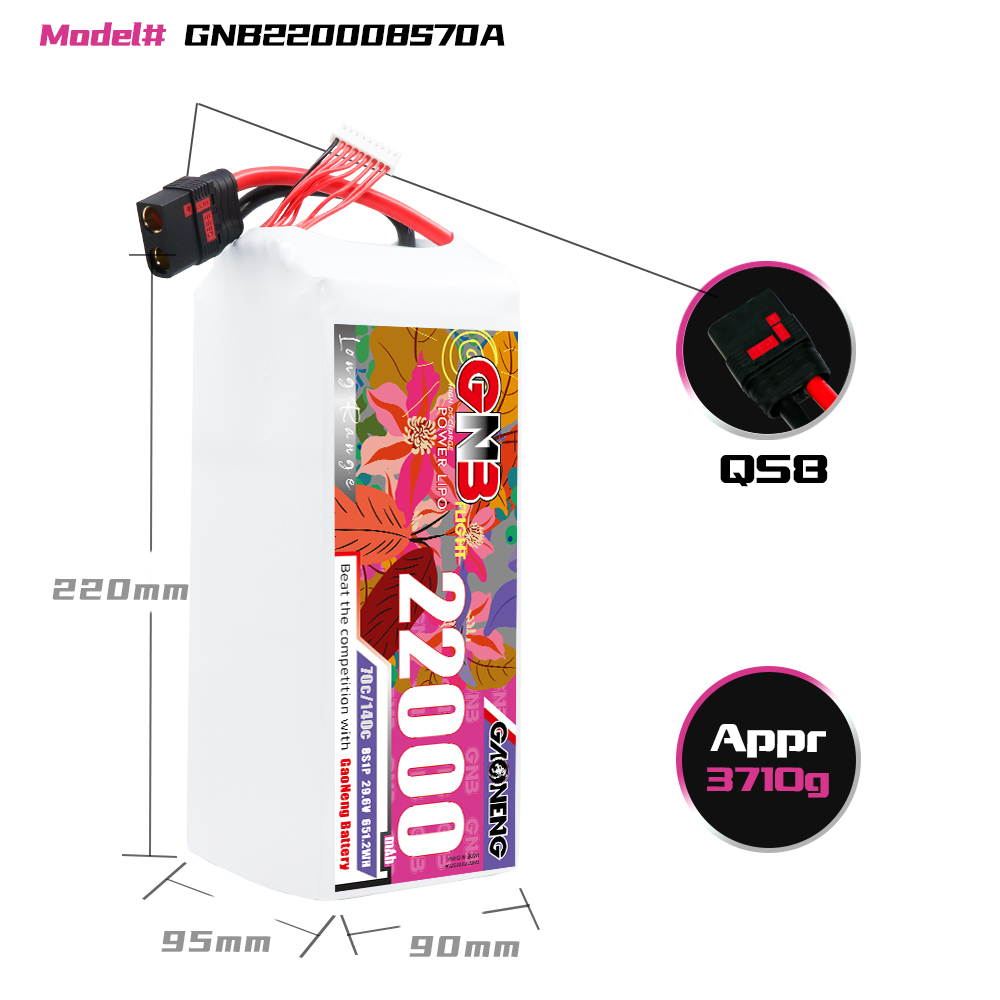 GAONENG GNB 8S1P 29.6V 22000mAh 70C RC LiPo Battery QS8