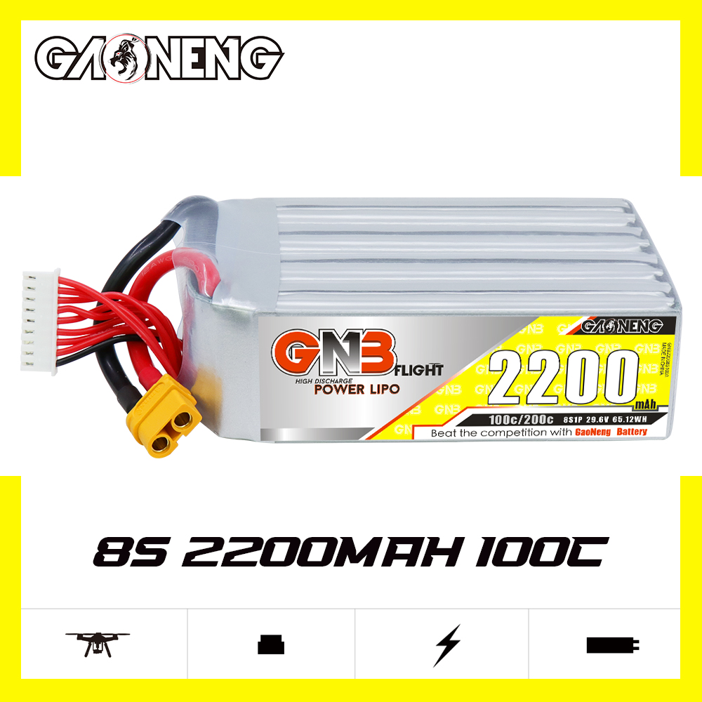 GAONENG GNB 8S 29.6V 2200mAh 100C LiPo Battery XT60