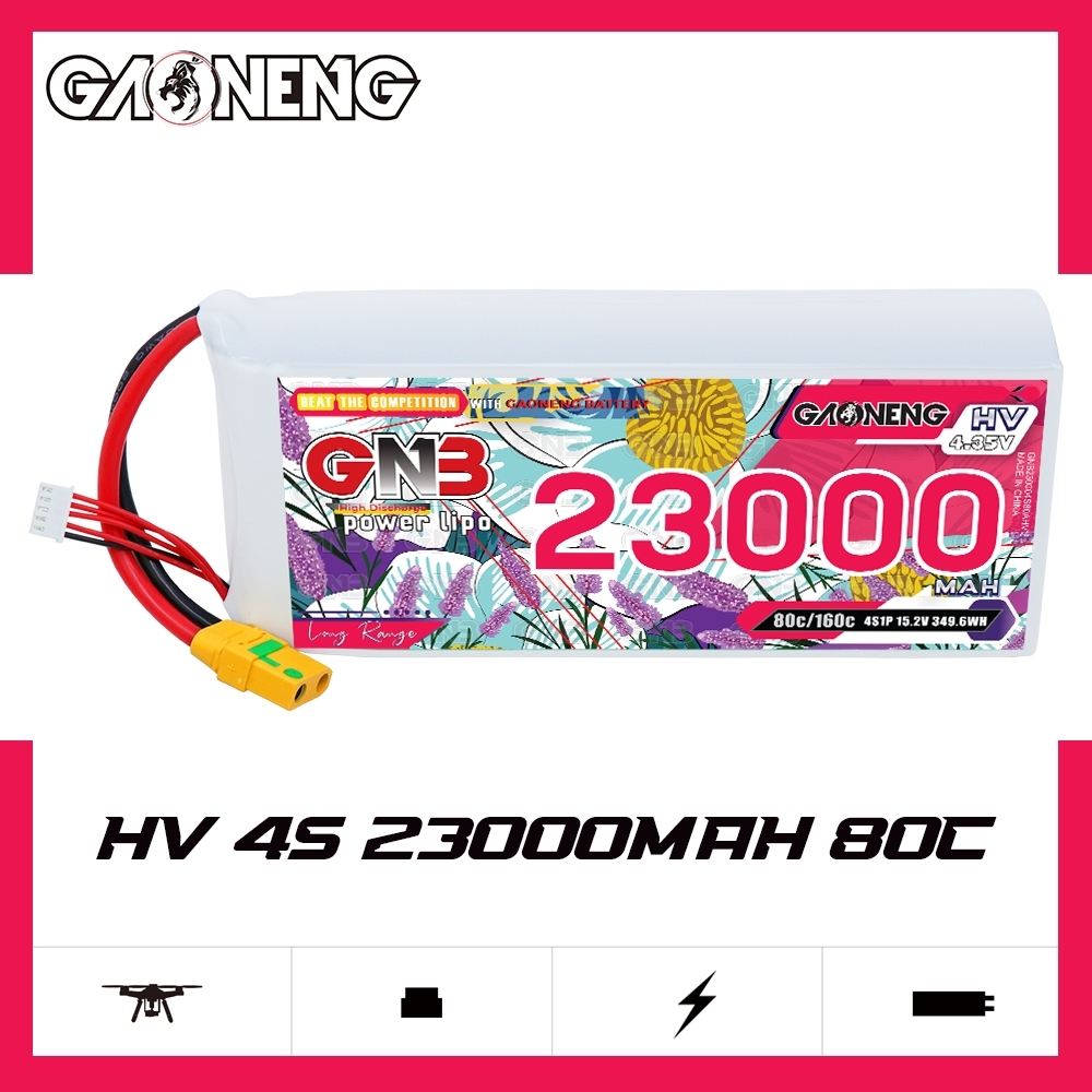 GAONENG GNB 4S 15.2V HV 23000mAh 80C RC LiPo Battery XT90S
