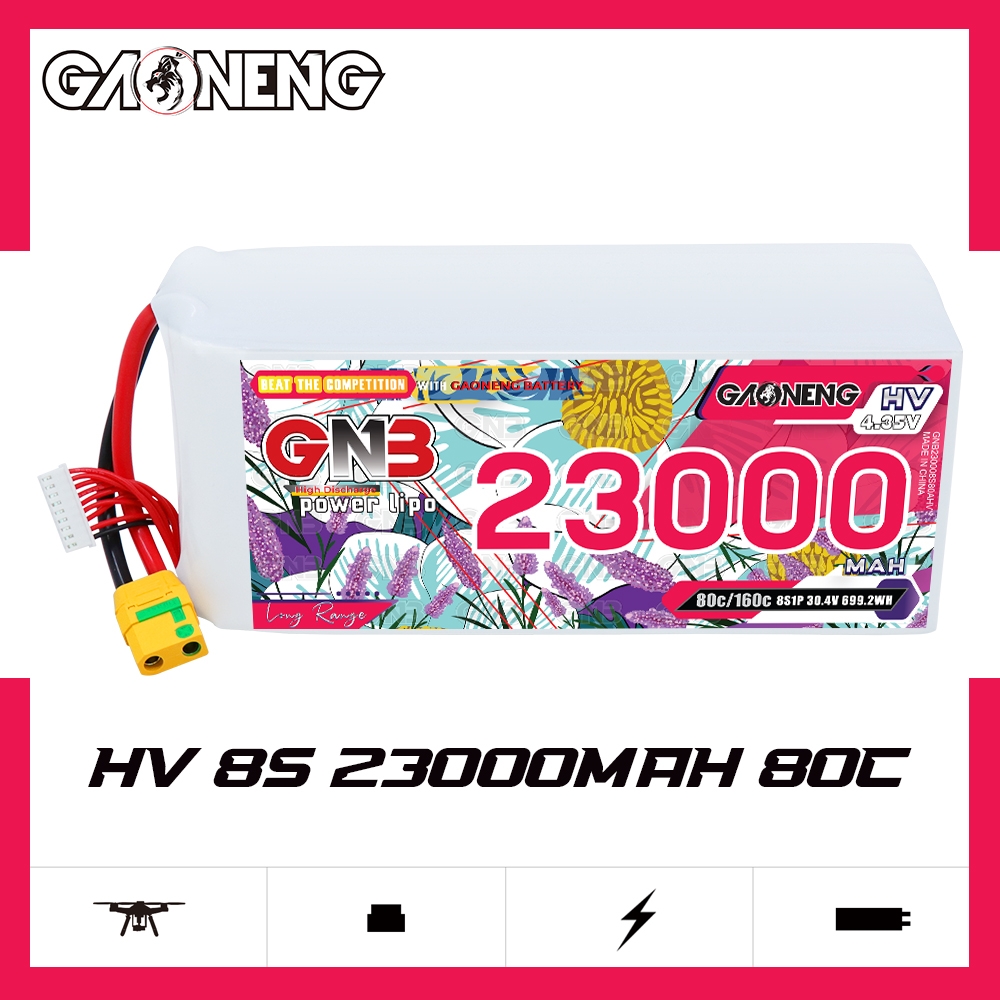 GAONENG GNB 8S1P 30.4V HV 23000mAh 80C LiPo Battery XT90S