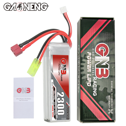 GAONENG GNB 2S 7.4V 2300mAh 60C LiPo Battery T-PLUG & Green Mini Tamiya Connector