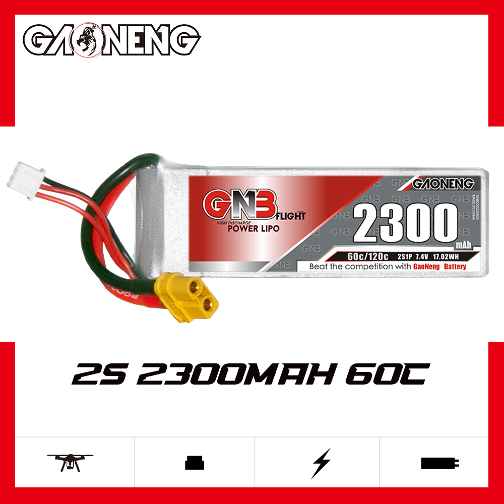 GAONENG GNB 2S 7.4V 2300mAh 60C LiPo Battery XT60 Connector
