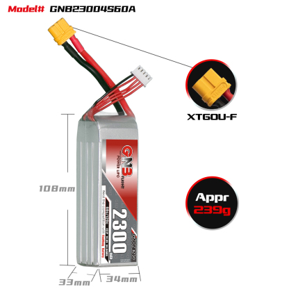 GAONENG GNB 4S 14.8V 2300mAh 60C XT60 LiPo Battery