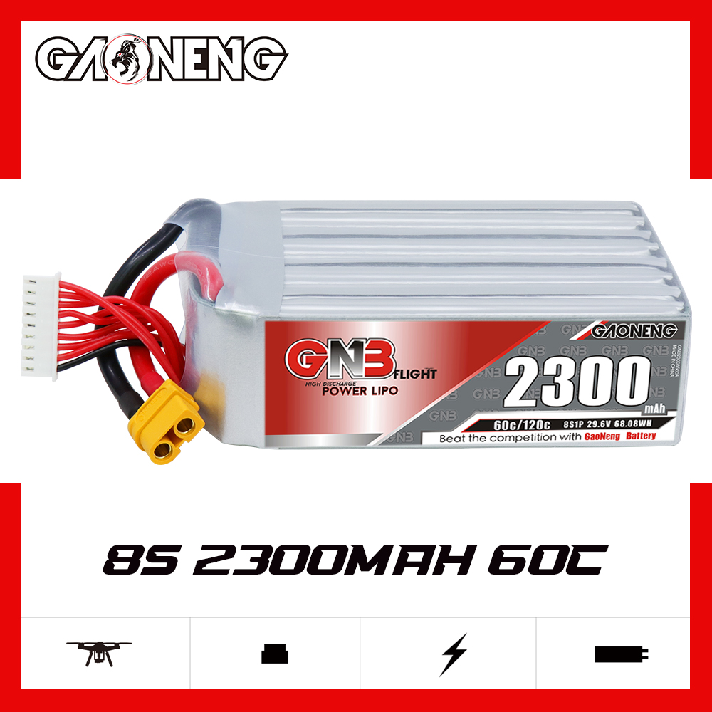 GAONENG GNB 8S 29.6V 2300mAh 60C XT60 LiPo Battery