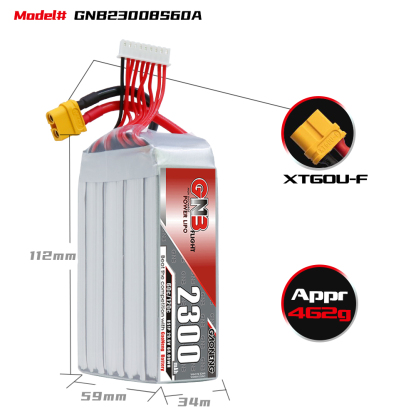 GAONENG GNB 8S 29.6V 2300mAh 60C XT60 LiPo Battery