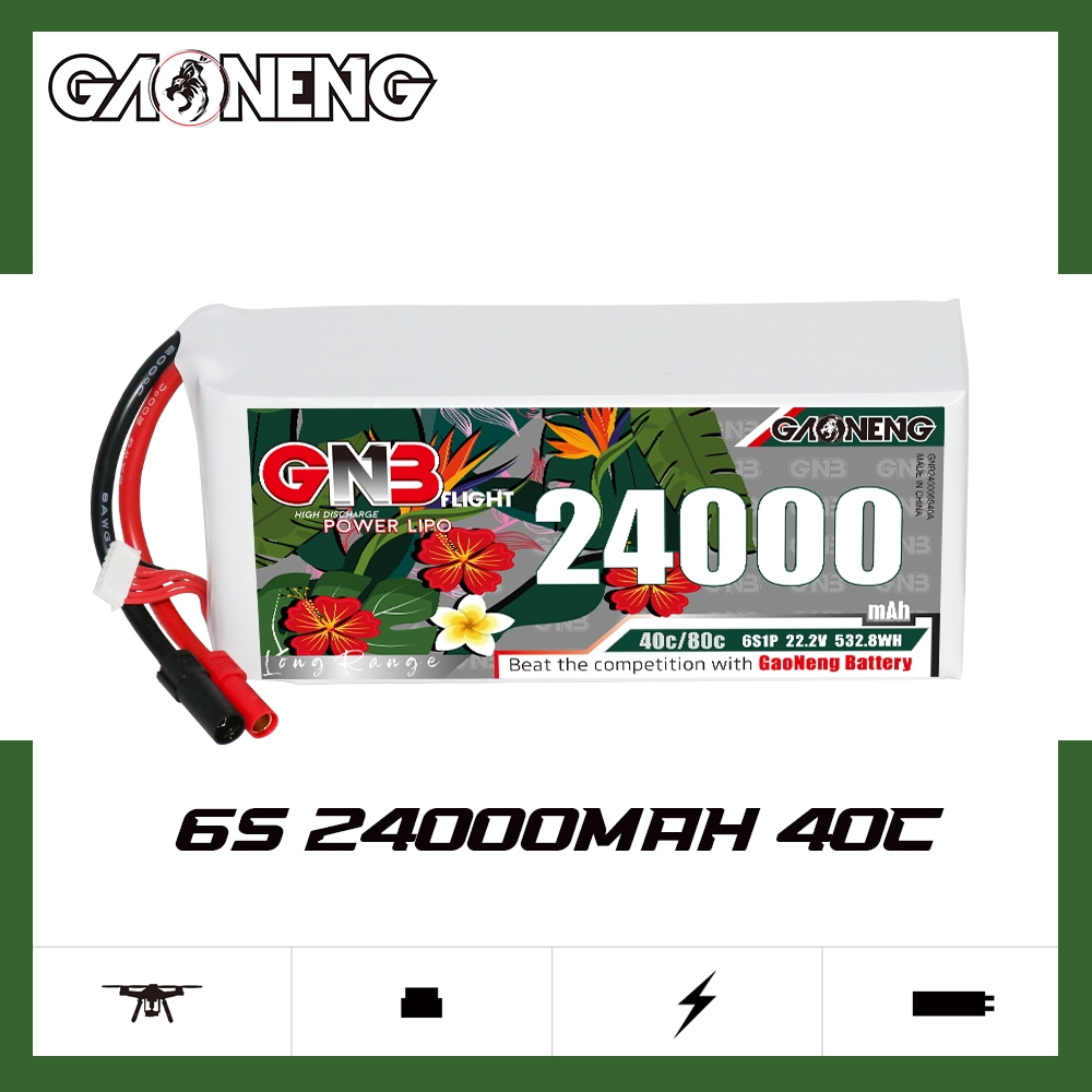 GAONENG GNB 6S1P 22.2V 24000mAh 40C RC LiPo Battery XT150