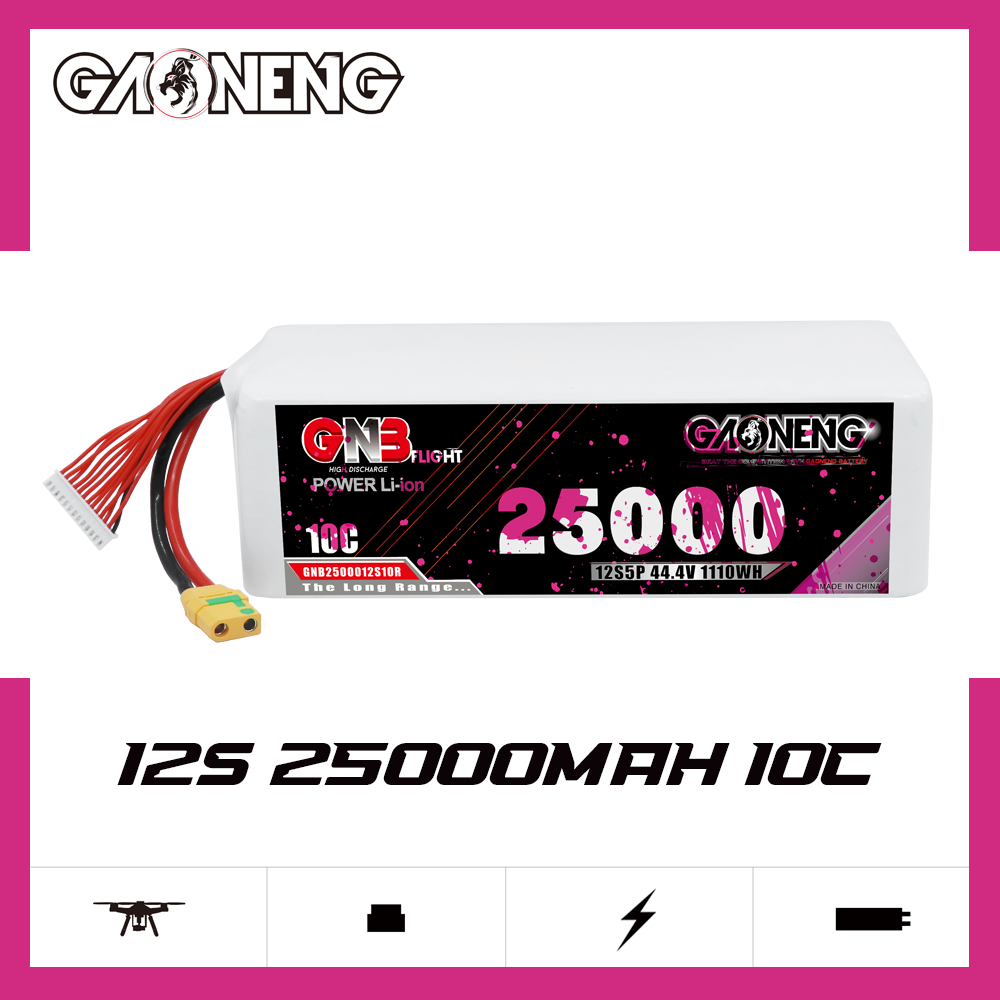 GAONENG GNB 12S 44.4V 25000mah 10C XT90S Li-ion Battery 