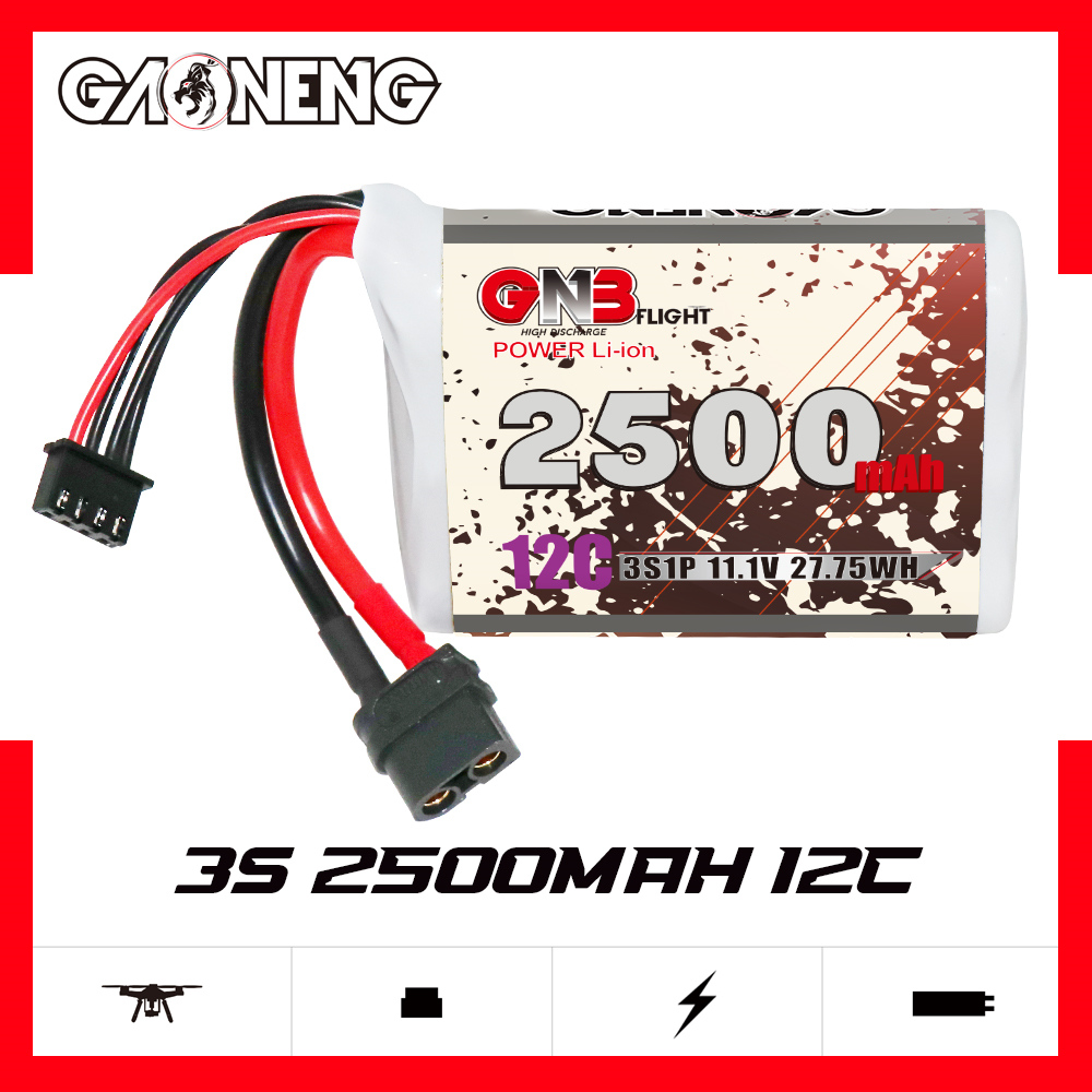 GAONENG GNB 3S 11.1V 3000mAh 10C XT60 Li-ion Battery made with 18650 cells