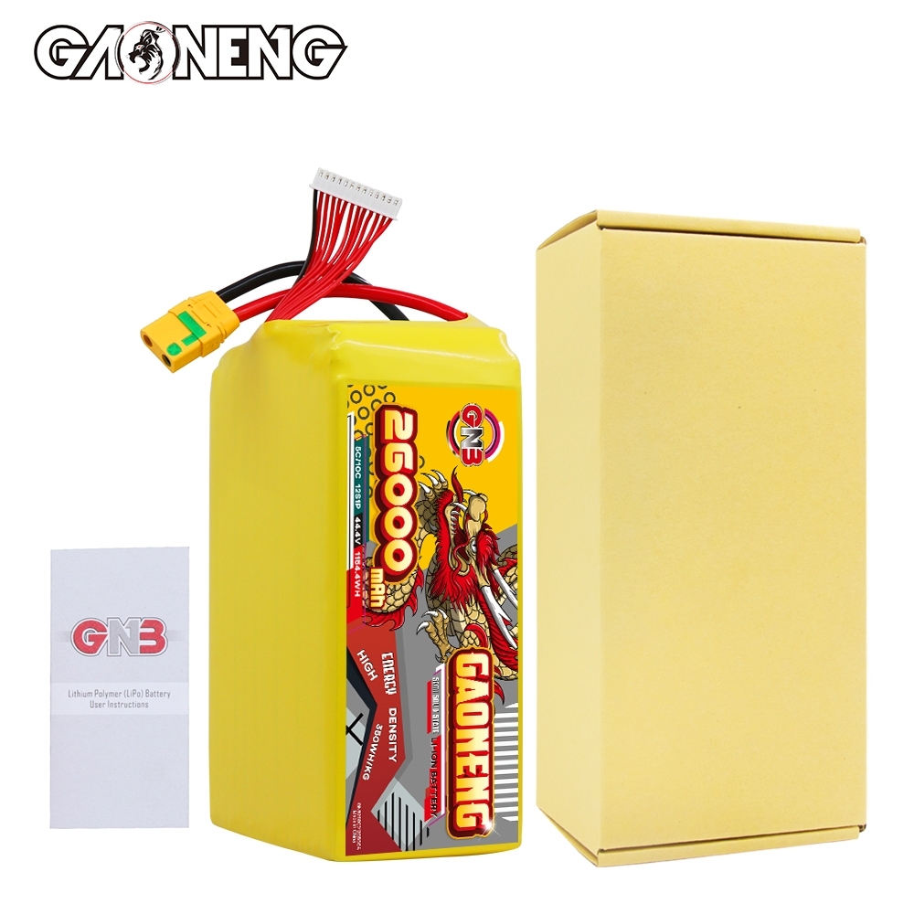 GAONENG GNB 26000mah 12S 44.4V 5C XT90S Semi Solid State Li-ion Battery 350WH/kg