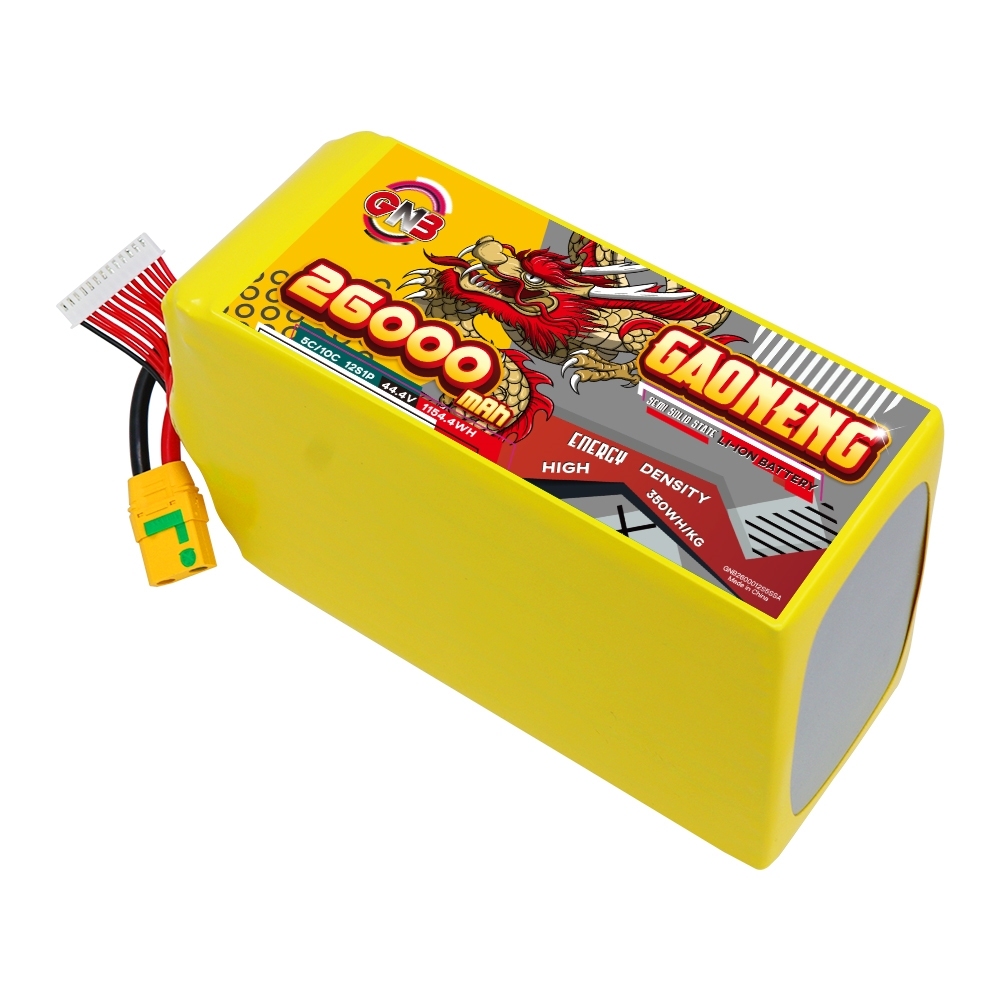 GAONENG GNB 26000mah 12S 44.4V 5C XT90S Semi Solid State Li-ion Battery 350WH/kg