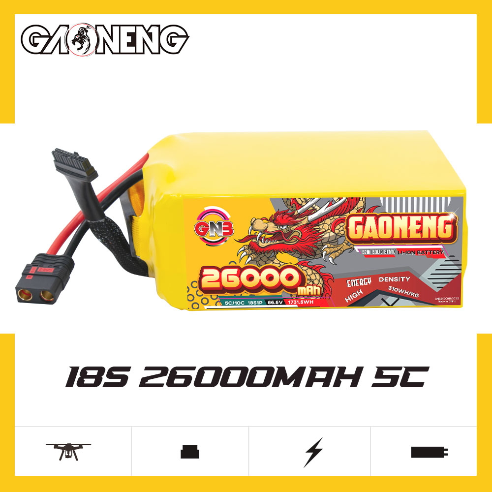 GAONENG GNB 26000mah 18S 66.6V 5C QS8 Semi Solid State Li-ion Battery 310WH/kg