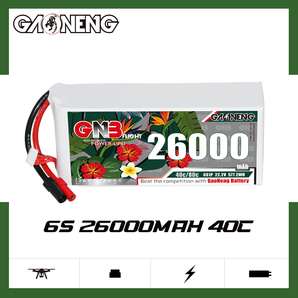 GAONENG GNB 6S1P 22.2V 26000mAh 40C RC LiPo Battery XT150