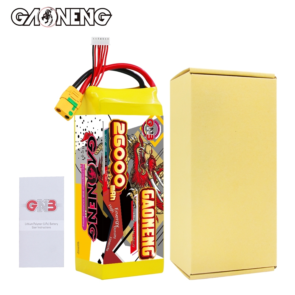 GAONENG GNB 26000mah 6S 22.2V 5C XT90S Semi Solid State Li-ion Battery 350WH/kg