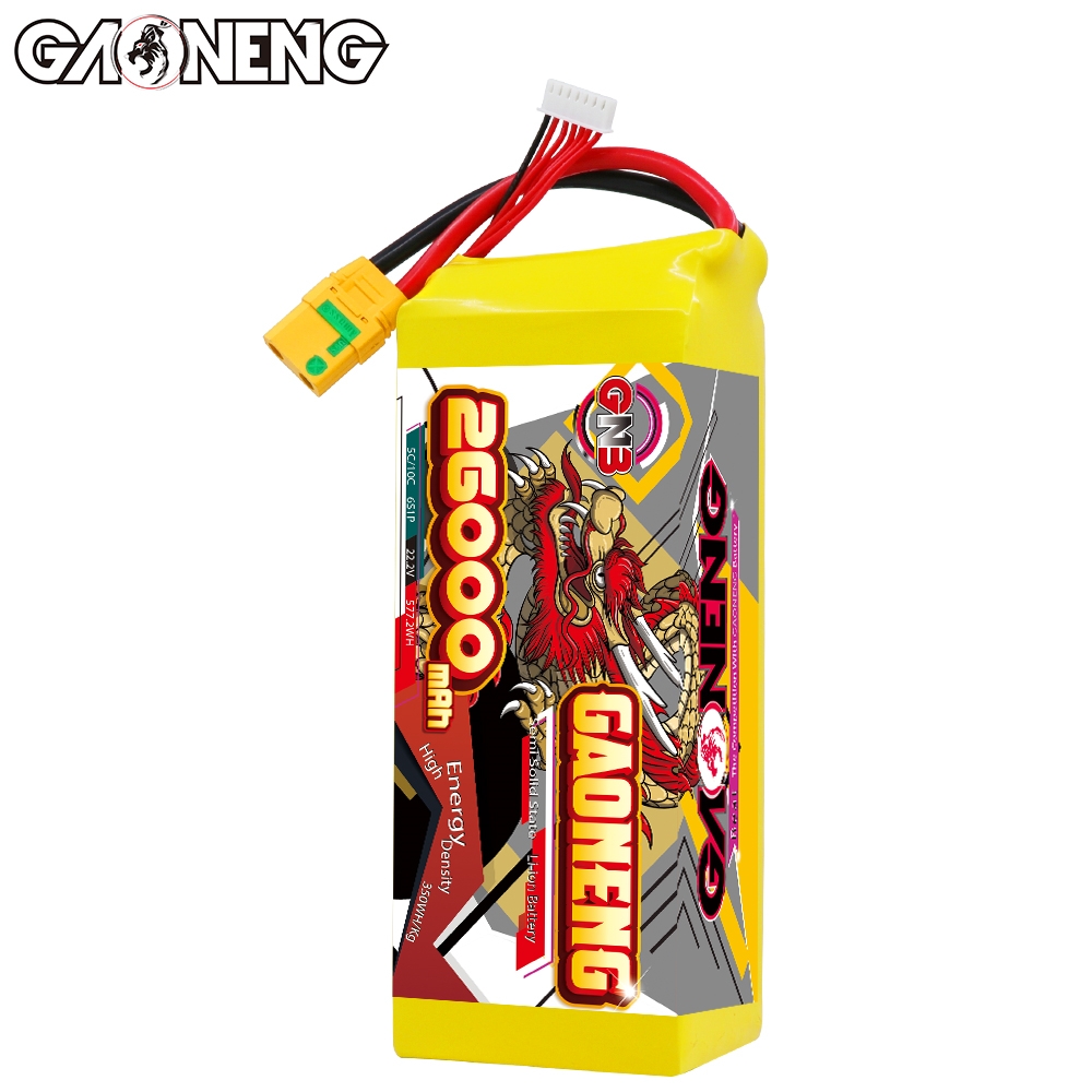 GAONENG GNB 26000mah 6S 22.2V 5C XT90S Semi Solid State Li-ion Battery 350WH/kg