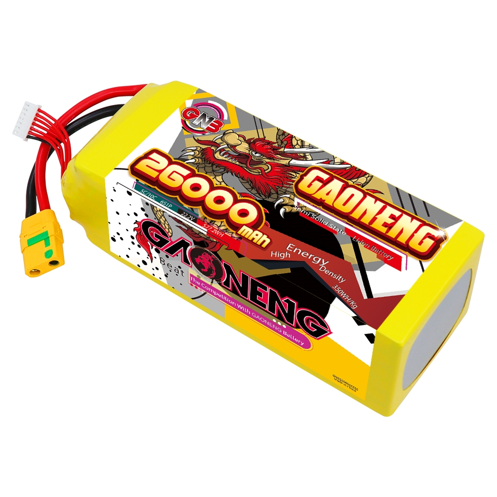 GAONENG GNB 26000mah 6S 22.2V 5C XT90S Semi Solid State Li-ion Battery 350WH/kg