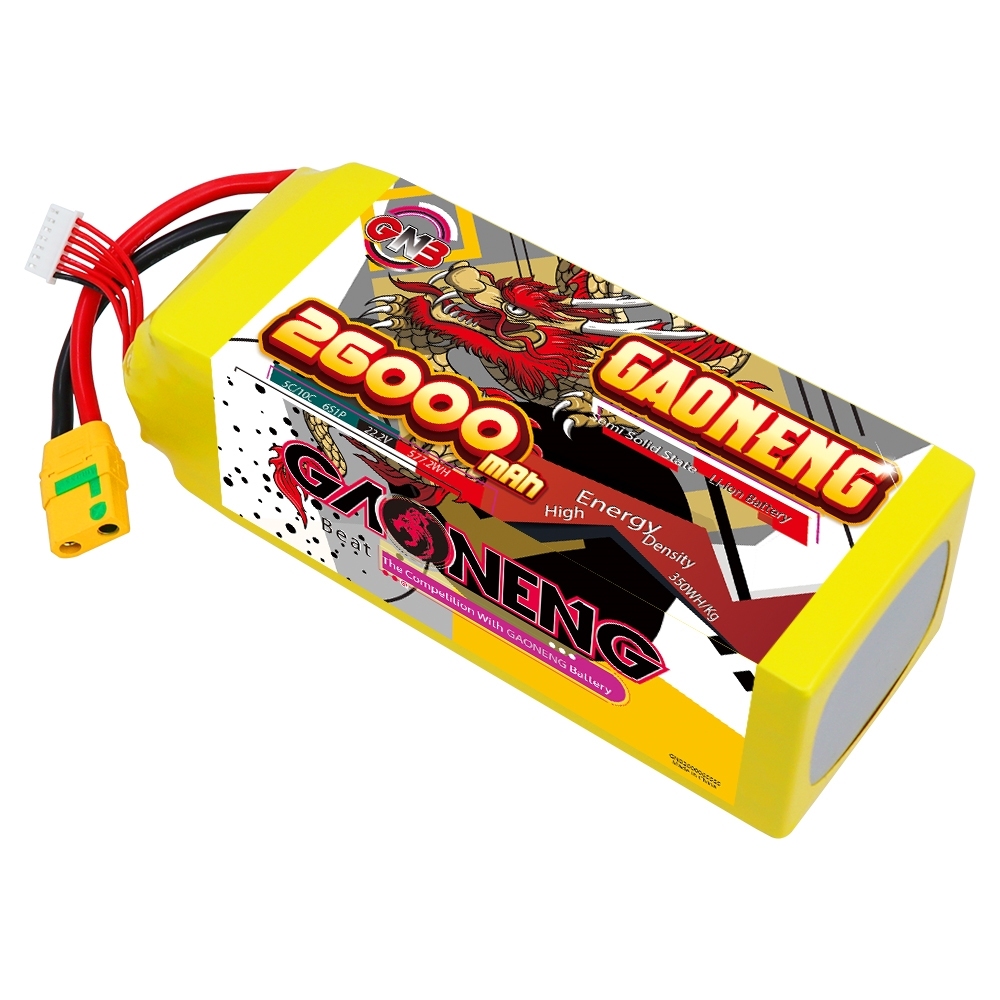 GAONENG GNB 26000mah 6S 22.2V 5C XT90S Semi Solid State Li-ion Battery 350WH/kg