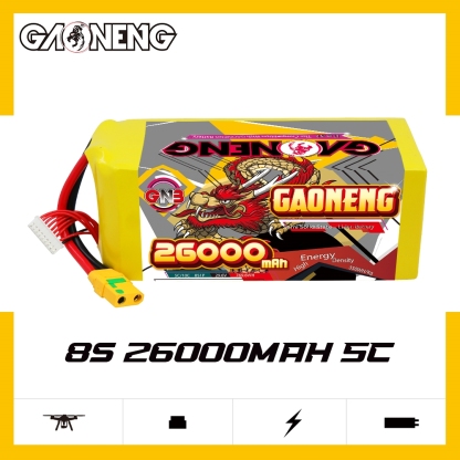 GAONENG GNB 26000mah 8S 29.6V 5C XT90S Semi Solid State Li-ion Battery 350WH/kg