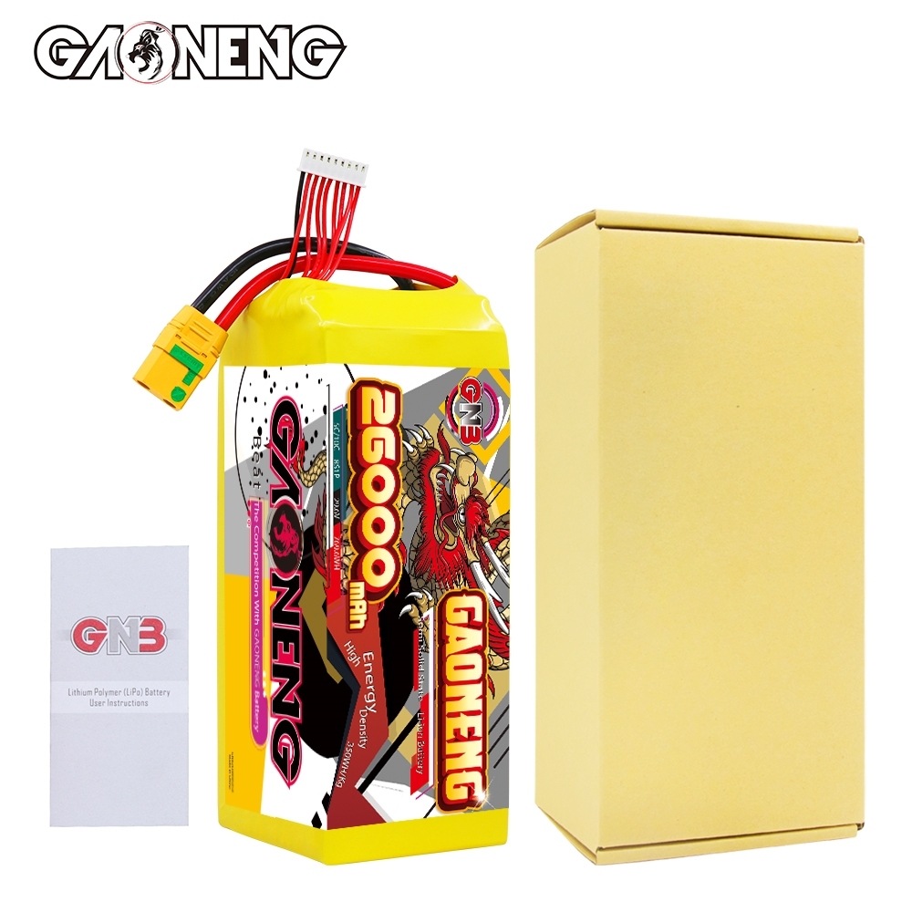 GAONENG GNB 26000mah 8S 29.6V 5C XT90S Semi Solid State Li-ion Battery 350WH/kg