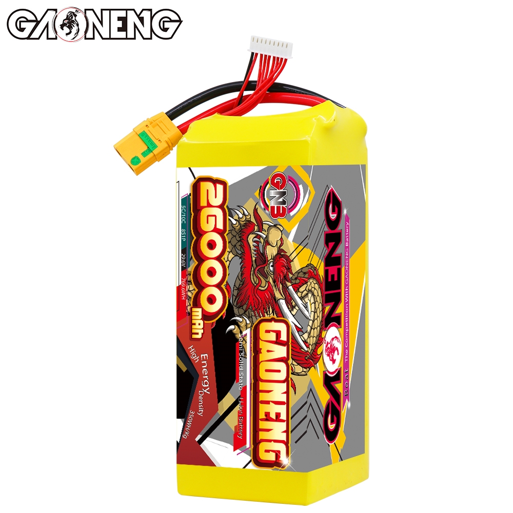 GAONENG GNB 26000mah 8S 29.6V 5C XT90S Semi Solid State Li-ion Battery 350WH/kg
