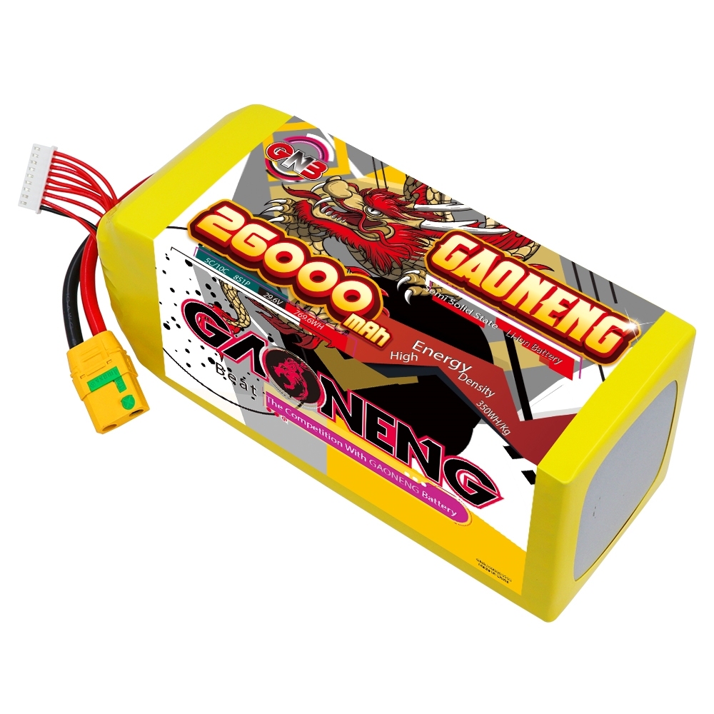 GAONENG GNB 26000mah 8S 29.6V 5C XT90S Semi Solid State Li-ion Battery 350WH/kg