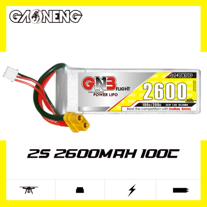 GAONENG GNB 2S 7.4V 2600mAh 100C LiPo Battery XT60