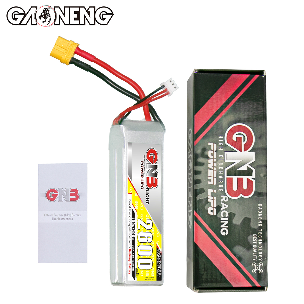 GAONENG GNB 2S 7.4V 2600mAh 100C LiPo Battery XT60