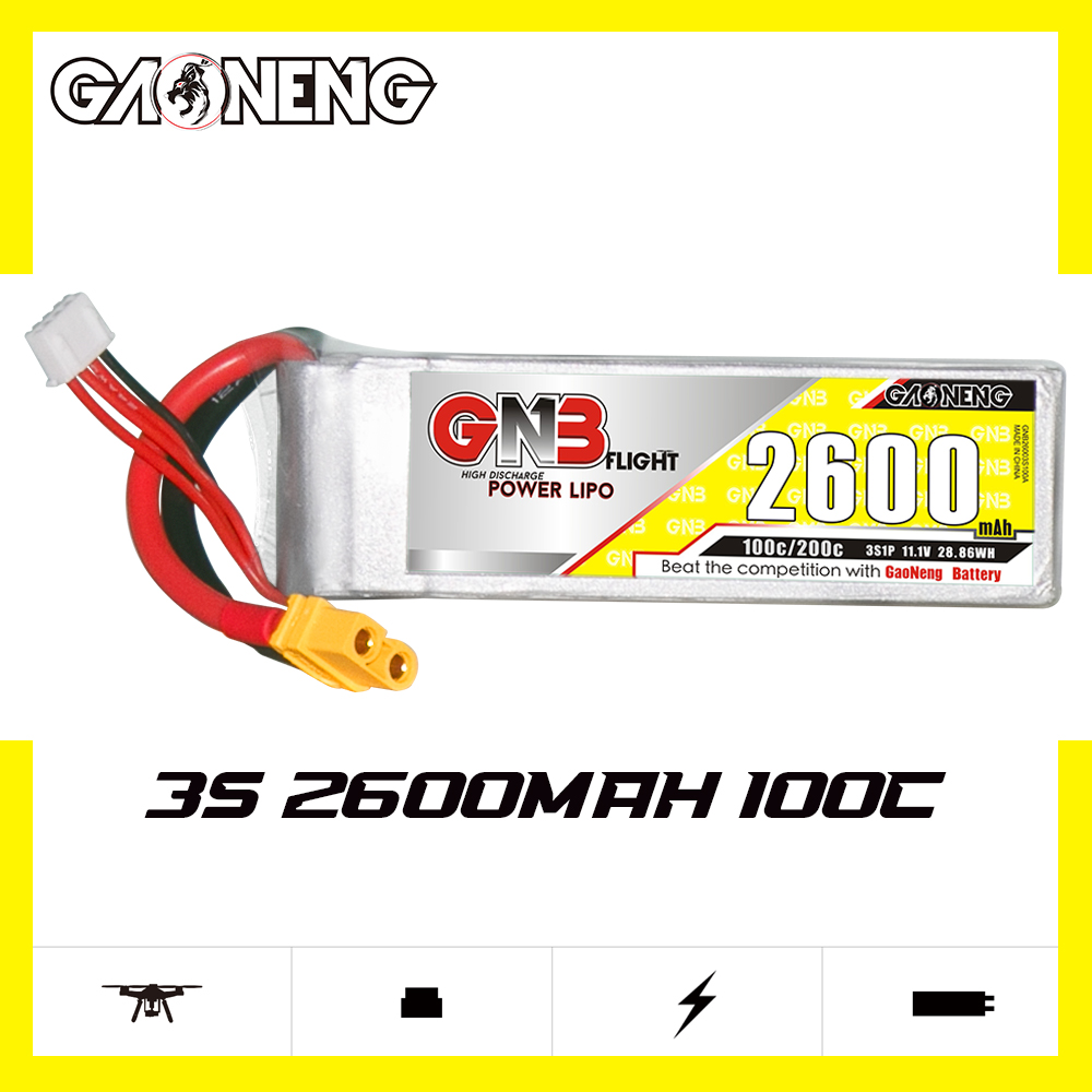 GAONENG GNB 3S 11.1V 2600mAh 100C XT60 LiPo Battery