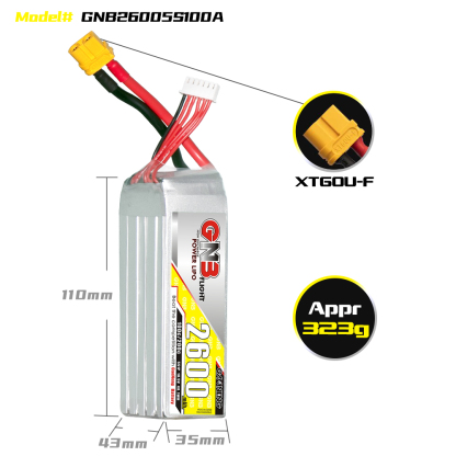 GAONENG GNB 5S 18.5V 2600mAh 100C XT60 LiPo Battery