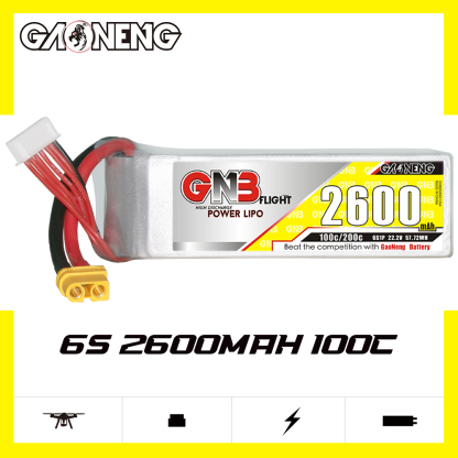 GAONENG GNB 6S 22.2V 2600mAh 100C XT60 LiPo Battery