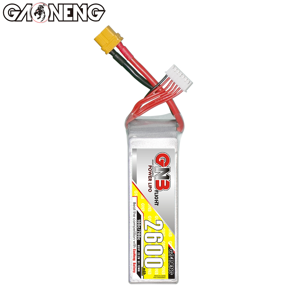 GAONENG GNB 6S 22.2V 2600mAh 100C XT60 RC LiPo Battery Drone FPV Heli