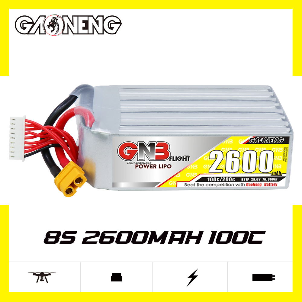 GAONENG GNB 8S 29.6V 2600mAh 100C LiPo Battery XT60